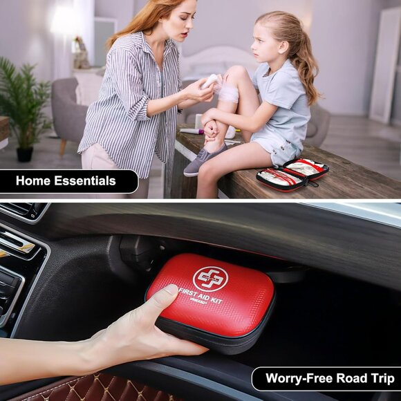 Mini First Aid Kit 150 Piece Small Waterproof Medical Kit for Home Car Sports - Picture 6 of 6
